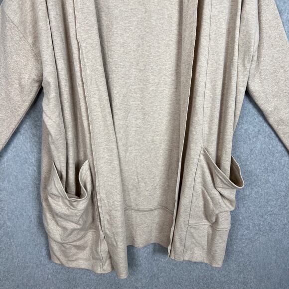 Pact Beige 100% Organic Cotton Open Airplane Cardigan Size M/L - Picture 2 of 7